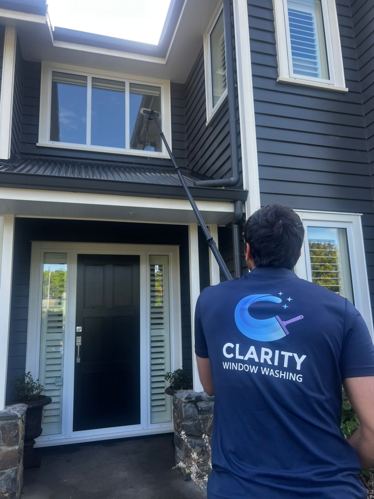 Large multi-storey home window clean